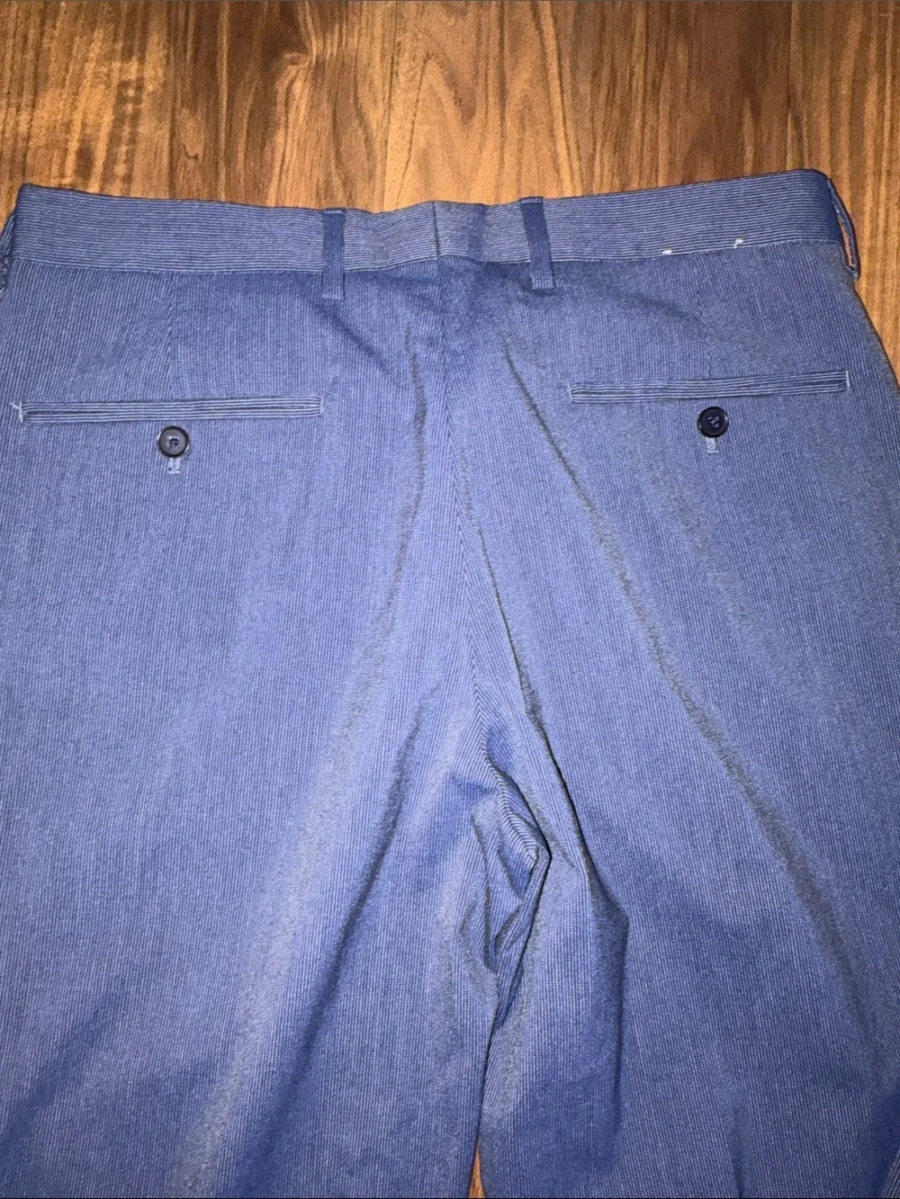 Express Slim Stretch Navy Dress Pants - Striped Lining
